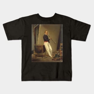 Horace Vernet, Self-Portrait with Pipe - Horace Vernet Kids T-Shirt